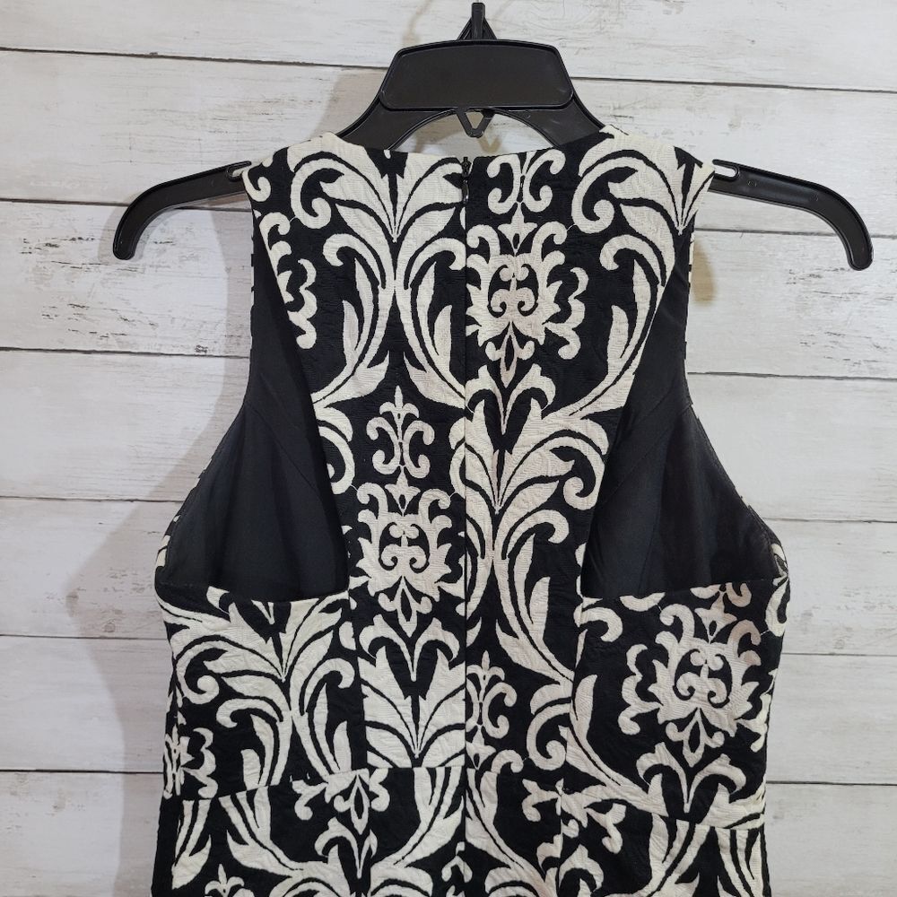 Jade Black & White V Neck Jacquard Dress Work Career Size XS - Picture 6 of 9